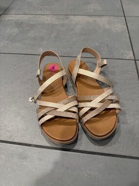 Jellypop Metallic Champagne Strappy Sandals